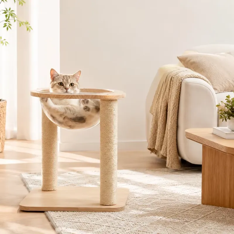 Cat Scratching Post - Eco Friendly Solid Pine Cat Tower