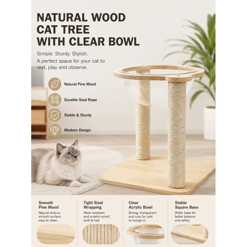 Eco Friendly Solid Pine Cat To - Cat Scratching Post recension och pris