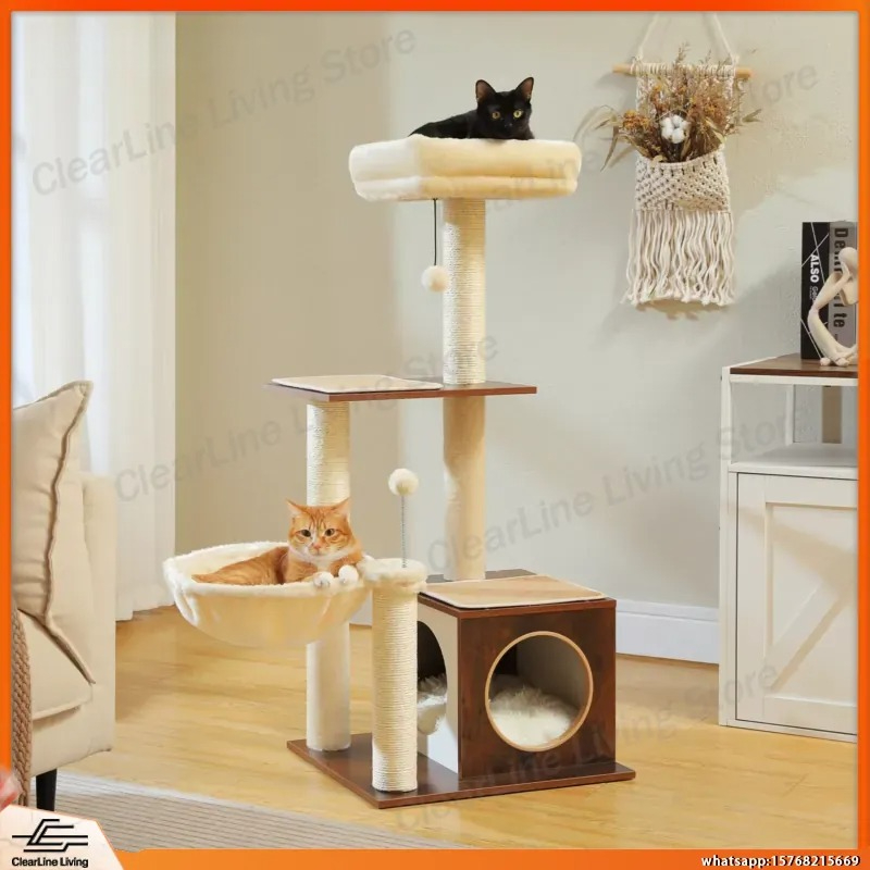 Modern Cat Tree for Indoor Cat - Cat Scratching Post recension och pris