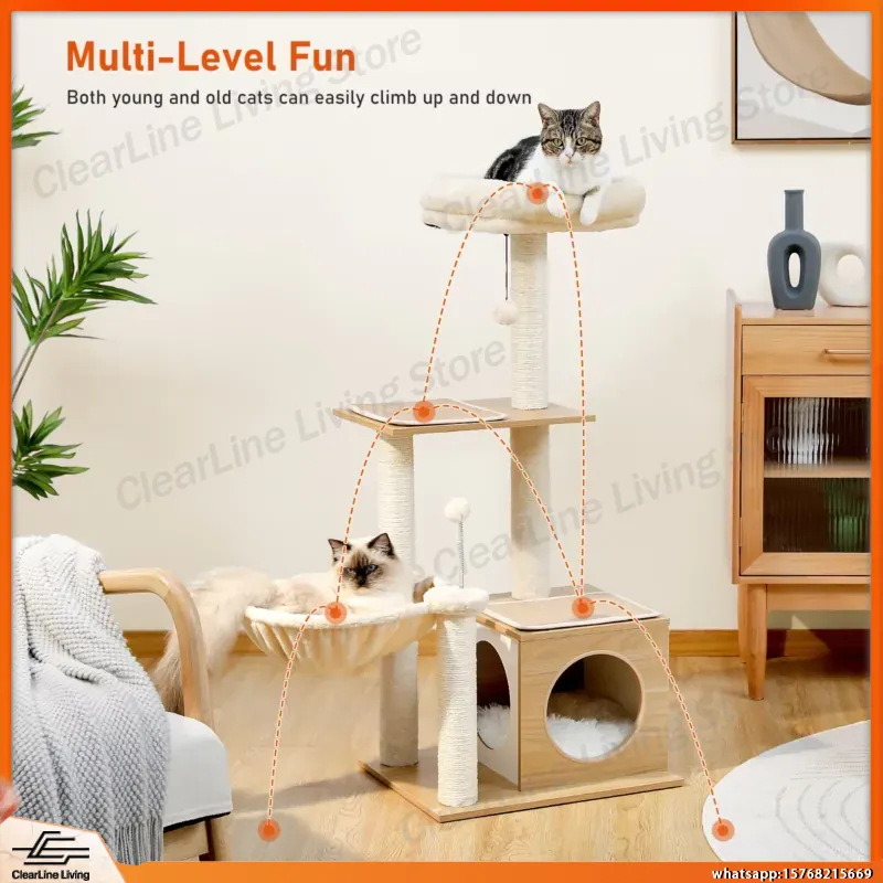 Modern Cat Tree for Indoor Cat - Cat Scratching Post recension och pris