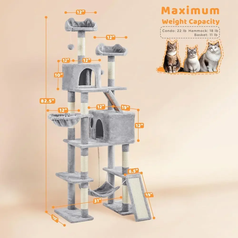 82.5 Large Cat Tower with Hamm - Cat Scratching Post recension och pris