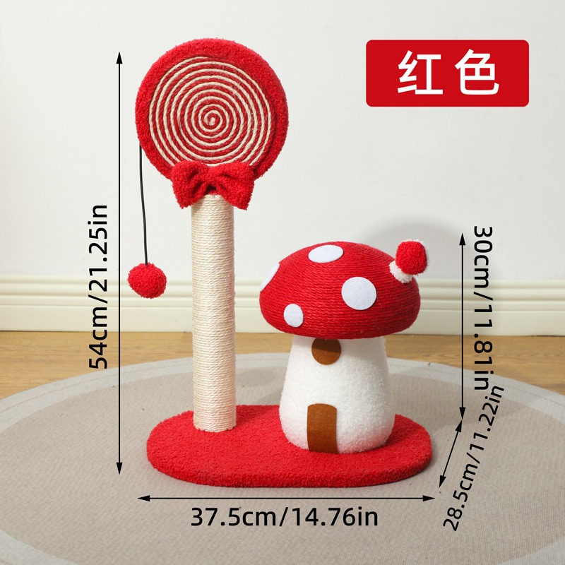Cute Mushroom House Cat Scratc - Cat Scratching Post recension och pris