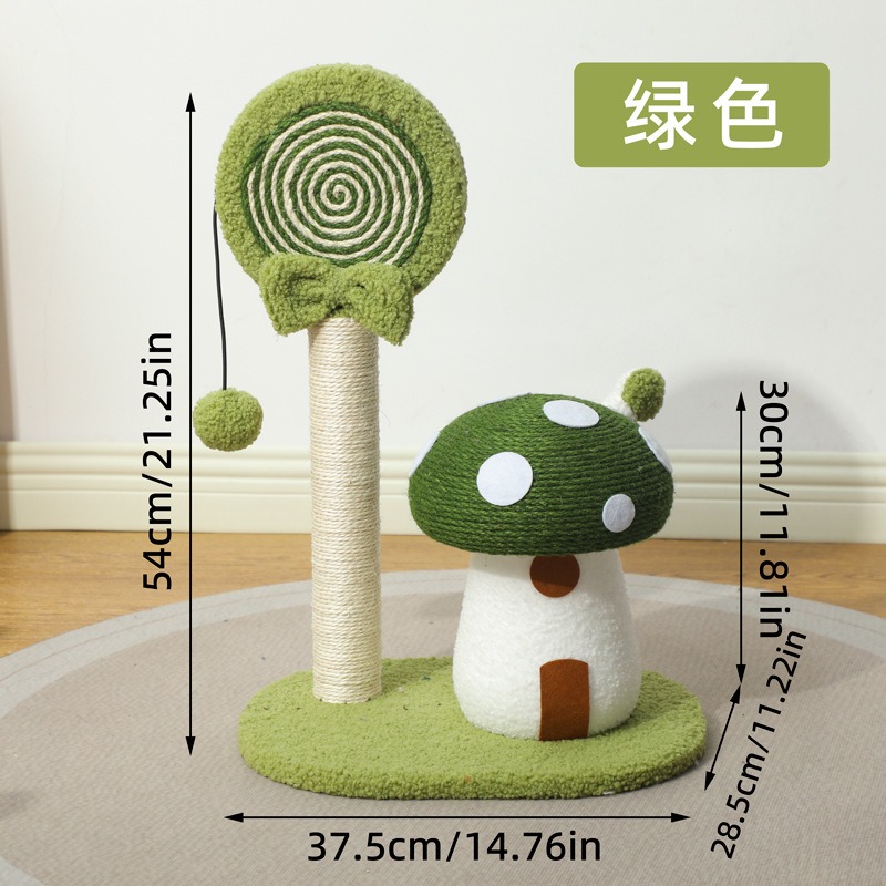 Cute Mushroom House Cat Scratc - Cat Scratching Post recension och pris